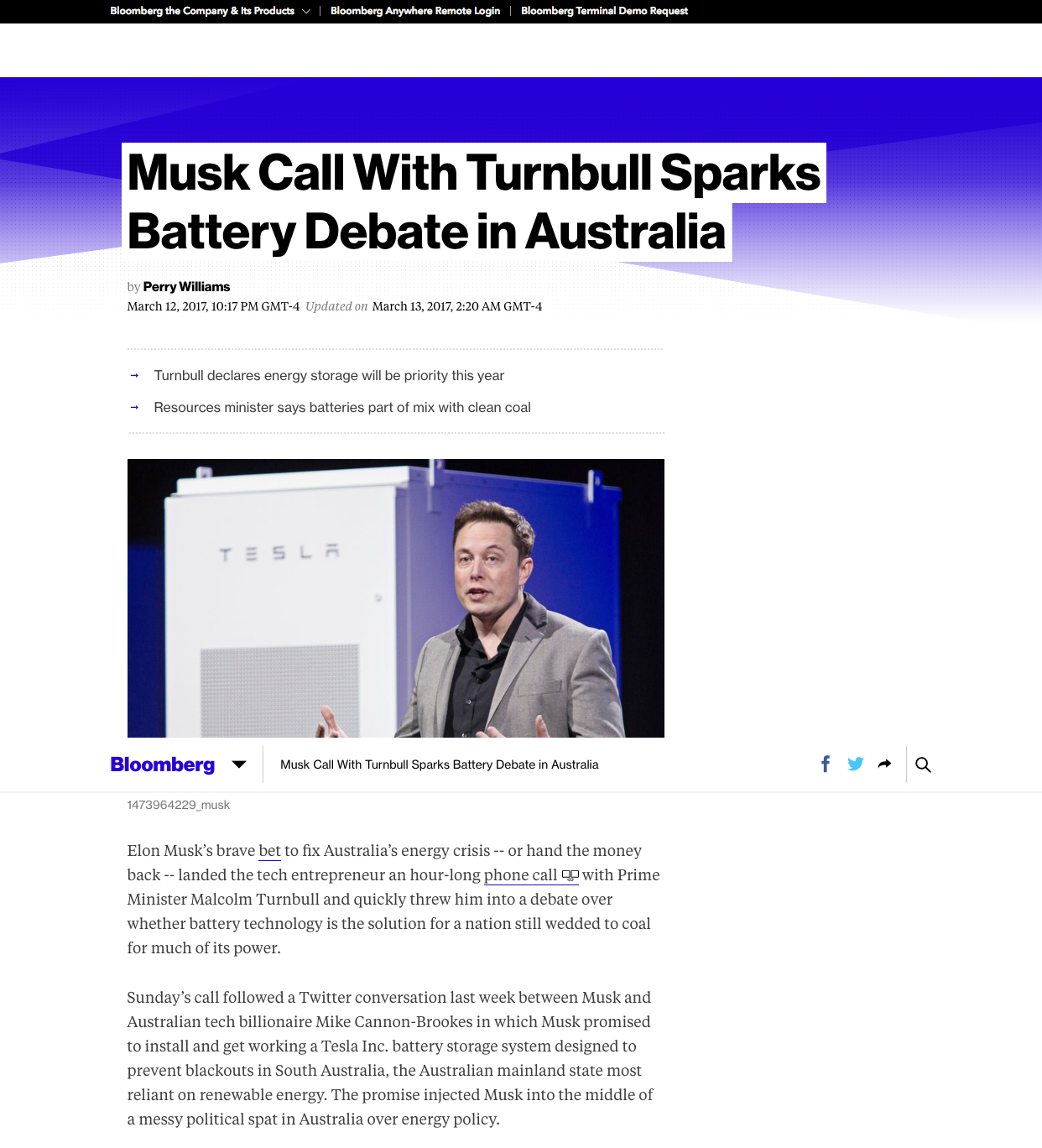 Elon Musk’s Brave Bet To Fix Australia’s Energy Crisis